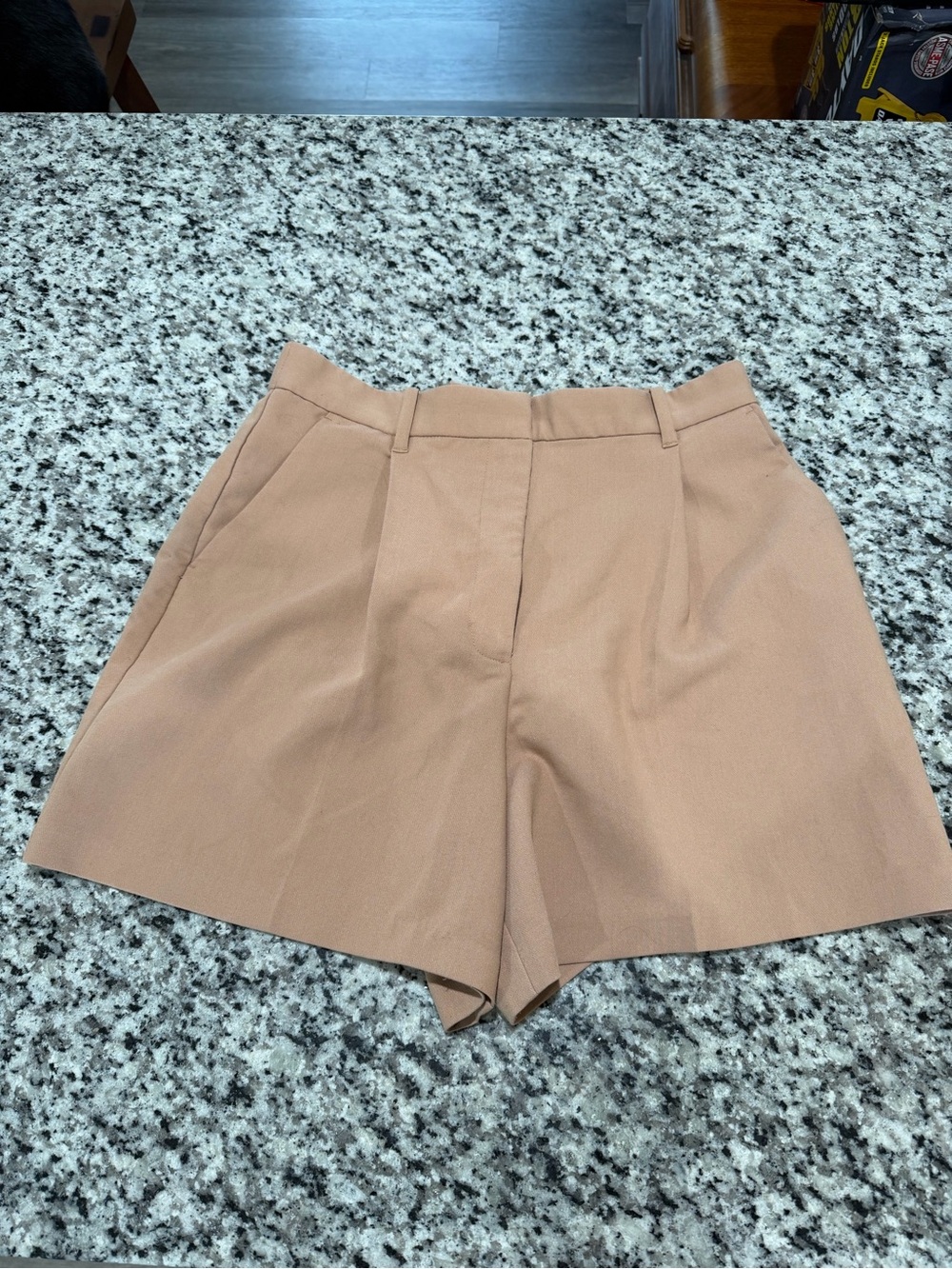 Abercrombie and Fitch Pleated Tan Shorts